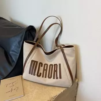 Сумка-тоут для отдыха и поездок на работу, женская, большой вместимости, новинка 2024 года, универсальная сумка через плечо, сумка для студентов колледжа чёрный