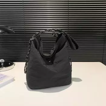 Сумка-тоут для отдыха на каждый день, женская, 2025 года, холщовая сумка для студентов, большая вместимость, сумка-мессенджер чёрный