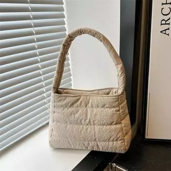 Сумка-тоут для поездок на работу, модная повседневная вышитая нитью маленькая сумка 2024 года, новая весенне-летняя популярная однотонная трендовая сумка через плечо для женщин чёрный