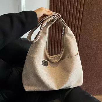 Сумка-тоут для работы и отдыха для женщин в стиле ретро, универсальные сумки через плечо, сумка для подмышек Senior Sense 34* 33 *13 синий