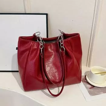 Сумка-тоут для работы и учебы Sense Luxury Chain, женская сумка через плечо на молнии, многофункциональная сумка-тоут чёрный