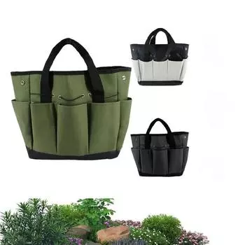 Сумка-тоут для садовых инструментов из ткани Оксфорд, большая вместимость, органайзер для инструментов в помещении и на открытом воздухе чёрный