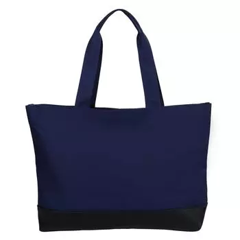 Сумка-тоут для уроков в школе на молнии, легкая, для воды, формата А4, темно-синяя x черная [Monobox], двухцветная, сумка, сумка, в комплекте, водоотталкивающая, совместимая, bg-monotote2