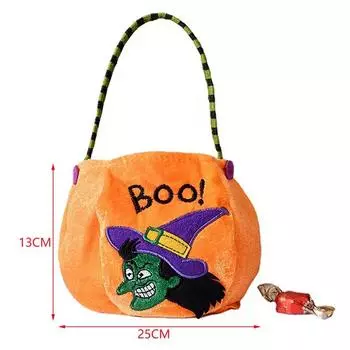 Сумка-тоут для вечеринки в честь Хэллоуина, сумка-тыква, конфеты в виде сладостей, бархатная конфета, оранжевая сумка-тыква, подарочный пакет для украшения сцены 1PCS оранжевый