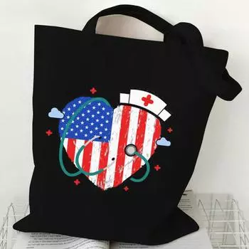 Сумка-тоут для женщин и мужчин с рисунком медсестры и символом медицины