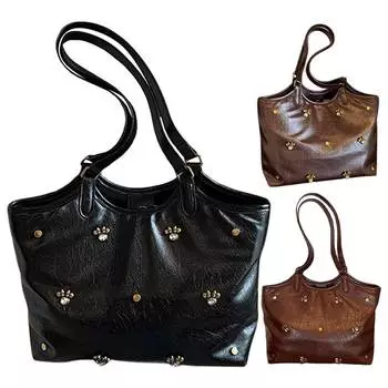 Сумка-тоут для женщин из искусственной кожи с отделением на молнии, сумка через плечо, большая офисная сумка, дорожная сумка для поездок на работу Black