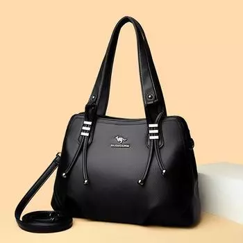 Сумка-тоут для женщин среднего возраста, большая сумка через плечо для мам, мягкая кожа серый