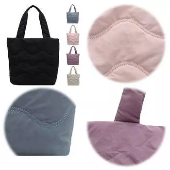 Сумка-тоут для женщин, стеганая сумка через плечо, однотонная сумка через подмышку для поездок на работу и за покупками чёрный