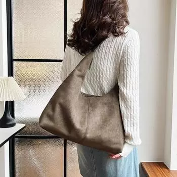 Сумка-тоут для женщин, сумка через плечо, большая вместимость, сумка через подмышку чёрный