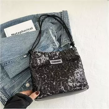 Сумка-тоут для женщин, сумка с пайетками, регулируемый плечевой ремень, сумка через плечо для свадьбы, выпускного вечера, вечеринок, путешествий серебряный