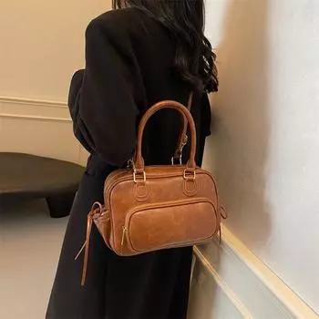 Сумка-тоут для женщин, винтажная сумка через плечо, рюкзак для поездок на работу и путешествий, большой емкости кофейный