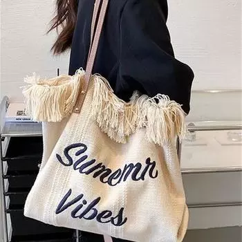 Сумка-тоут Fashion Letter, универсальная вместительная сумка и сумка для покупок через плечо коричневый