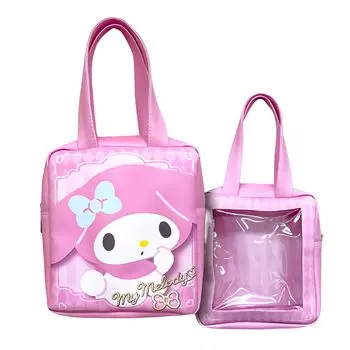 Сумка-тоут Hatayama Shoji Sanrio с принтом и прозрачным окошком, размер Favorite My Melody: Приблизительно В20 x Ш18 x Г7 см 34202169
