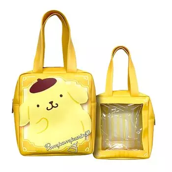 Сумка-тоут Hatayama Shoji Sanrio с принтом и прозрачным окошком Favorite Pompompurin, приблизительно В20 x Ш18 x Г7 см, размер 34202170