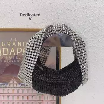 Сумка-тоут и сумка через плечо с французским серебряным бантом и стразами