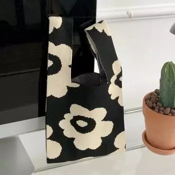 Сумка-тоут INS Knit, стильная универсальная сумка с цветочным узором, легкий доступ зелёный