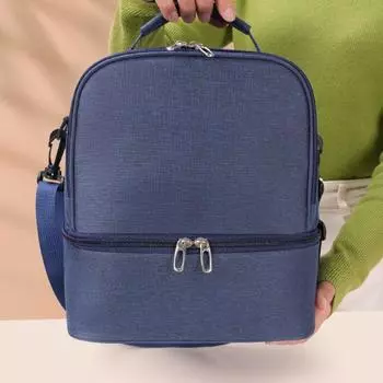 Сумка-тоут из бычьей ткани, квадратная, большая вместимость, теплая термосумка для еды, повседневная сумка для мамочек, дорожная сумка серый