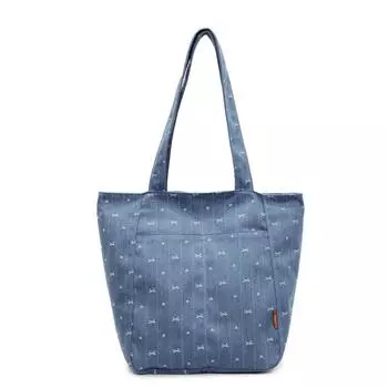 Сумка-тоут из денима для женщин через плечо светло-синий