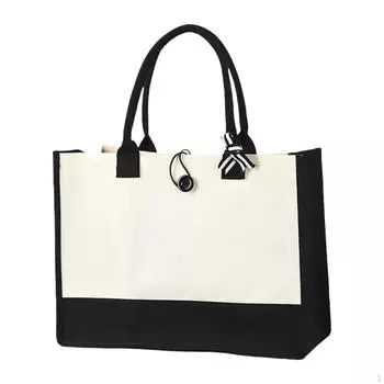 Сумка-тоут из холста для предметов первой необходимости Black Side_without inner pocket