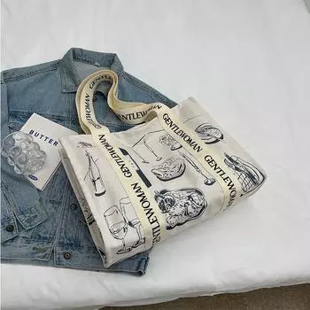 Сумка-тоут из холста с буквами, новый стиль, сумка через плечо Morning Eight Commuter, женская сумка большой вместимости