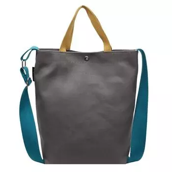 Сумка-тоут из холста, женская сумка через плечо для поездок на работу и обратно, большая вместимость серый