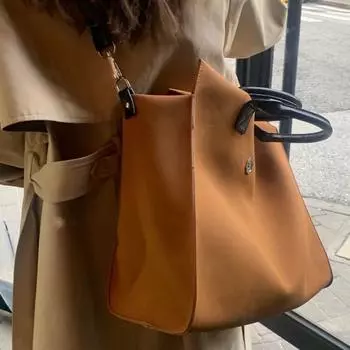 Сумка-тоут из искусственной замши Сумка-мессенджер Карамельно-коричневая сумка Большая вместительная сумка через плечо в студенческом стиле 38*34*16.5