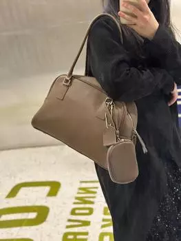 Сумка-тоут из кожи Row+niche с кожаным слоем для боулинга в винтажном стиле Boston Style Luxury 2025 года, сумка на одно плечо через подмышку 37x13x24cm вино красного