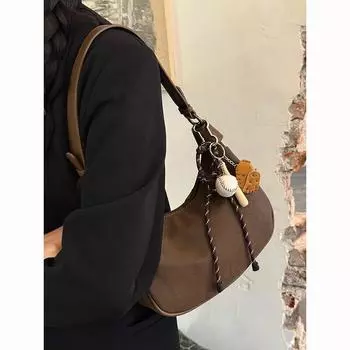 Сумка-тоут из матовой замши для женщин 2024 года, большая вместительная сумка через плечо для поездок на работу и дальних поездок