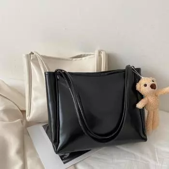 Сумка-тоут из мягкой искусственной кожи для женщин, новый тренд, простая и художественная сумка через плечо, повседневная женская сумка большой вместимости