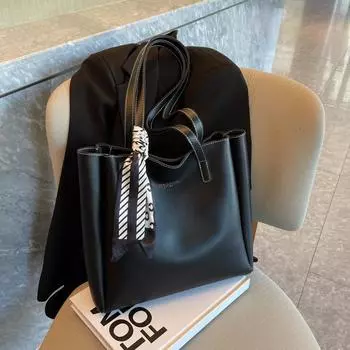 Сумка-тоут из мягкой искусственной кожи, женская, уличная, модная, простая, вместительная, переносная сумка через плечо