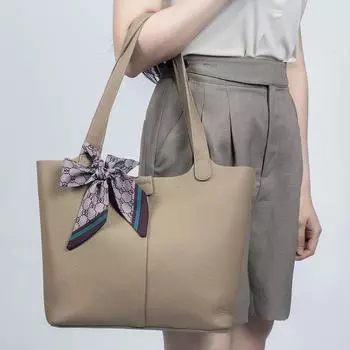 Сумка-тоут из натуральной кожи большой вместимости, женская сумка через плечо из коровьей кожи премиум-класса для поездок на работу чёрный