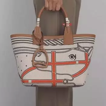 Сумка-тоут из натуральной кожи и холста - женская цветная сумка для сада и покупок 25x23x15 cm