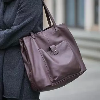 Сумка-тоут из натуральной кожи, женские сумки через плечо, большая вместимость, женская модная сумка фиолетовый
