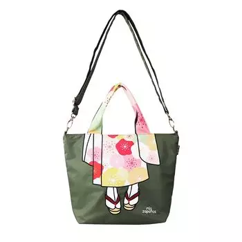 Сумка-тоут из нейлона Kimono Tote A4 Размер Хаки [Missapat] B-7378 Женская