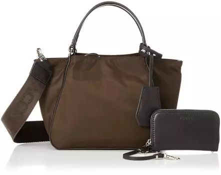Сумка-тоут из переработанного нейлона 2WAY Minimum Tote Brown [Isaac] женская (20)
