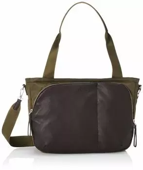 Сумка-тоут из переработанного нейлона с круглой молнией 2WAY Tote размера L цвета хаки [Isaac] женская