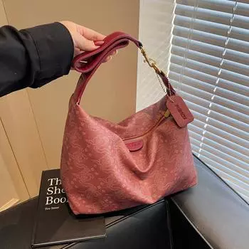 Сумка-тоут из ПУ в китайском стиле, универсальная женская сумка через плечо, новая модная сумка через плечо большой емкости на молнии