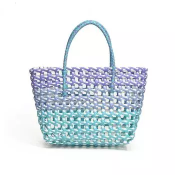 Сумка-тоут из ПВХ, пластиковая сумка-хобо, большая вместимость, ажурная модная сумка ES 02 фиолетовый