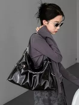 Сумка-тоут из текстурированной коровьей кожи, большая вместительная сумка для мотоцикла, сумка для поездок на работу, пикантная женская сумка через плечо, кожаная модная сумка 40x7.5x26 коричневый