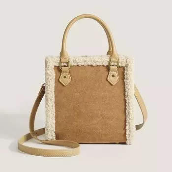 Сумка-тоут из высококачественной овечьей шерсти Sense, модная красная свадебная сумка, женская новая замшевая кожаная сумка через плечо (20cm<Max Length<30cm)