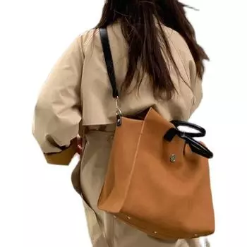 Сумка-тоут из замши большой вместимости на ремне через плечо 2023 года, осень/зима