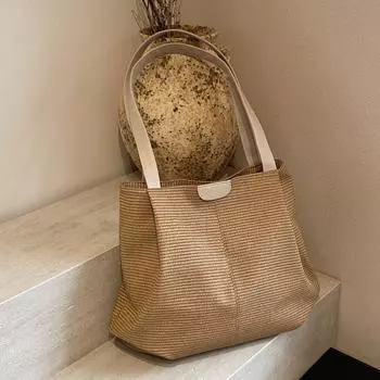 Сумка-тоут контрастного цвета, женская трендовая модная сумка через подмышку, простая сумка для поездок на работу хаки