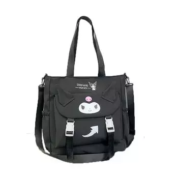 Сумка-тоут Kuromi легкая сумка через плечо с большим размером А4 Eco Shoulder большая сумка через плечо с двумя плечами Популярная сумка, сумка, сумка, сумка, женская сумка А4, молния, женская