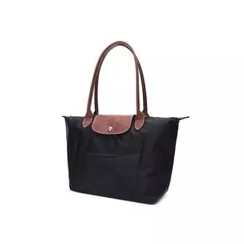 Сумка-тоут Le Pliage 28 большой емкости с длинной ручкой из тканевого материала, сумка через плечо, средняя, женская, черная