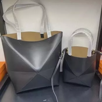 Сумка-тоут Luojia 2024 из коровьей кожи с геометрическим узором и большой вместимостью Small зелёный