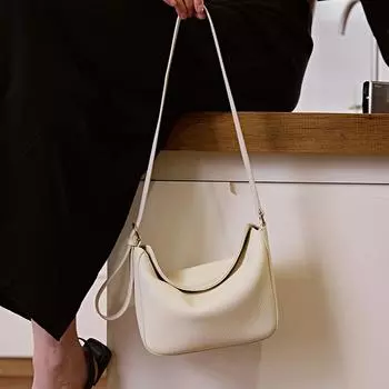 Сумка-тоут Lychee Texture Soft and Lazy для весны и лета, верхний слой кожи, одно плечо, женская сумка через плечо подмышкой