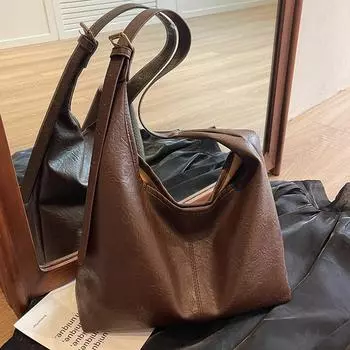 Сумка-тоут Maillard мягкая большая вместимость для поездок на работу 2024 новая модная универсальная повседневная сумка через плечо в стиле ретро хаки