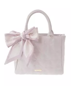 Сумка-тоут Maison de Fleur нежно-розового цвета с простежкой и лентами, с женским шарфом-тоутом, 2-сторонняя