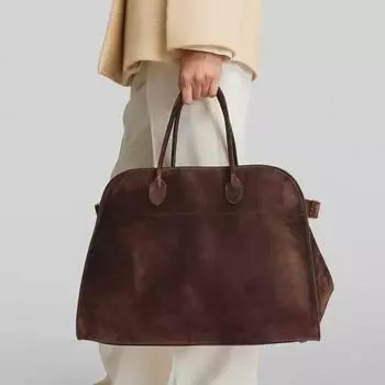 Сумка-тоут Margaux15 White Lily из натуральной кожи большой емкости High Quality (Blank)