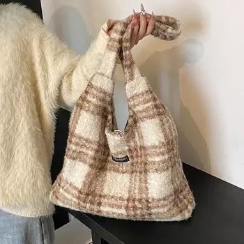 Сумка-тоут Melad из шерсти в стиле ретро для женщин, новая модная сумка на одно плечо для женщин, повседневная сумка через плечо из плюшевой овечьей кожи